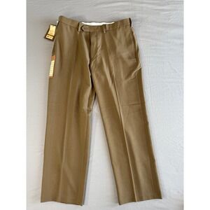 Haggar ECLO Classic Fit Pants Men's 36x30 Tan Brown No Iron Permanent Crease New